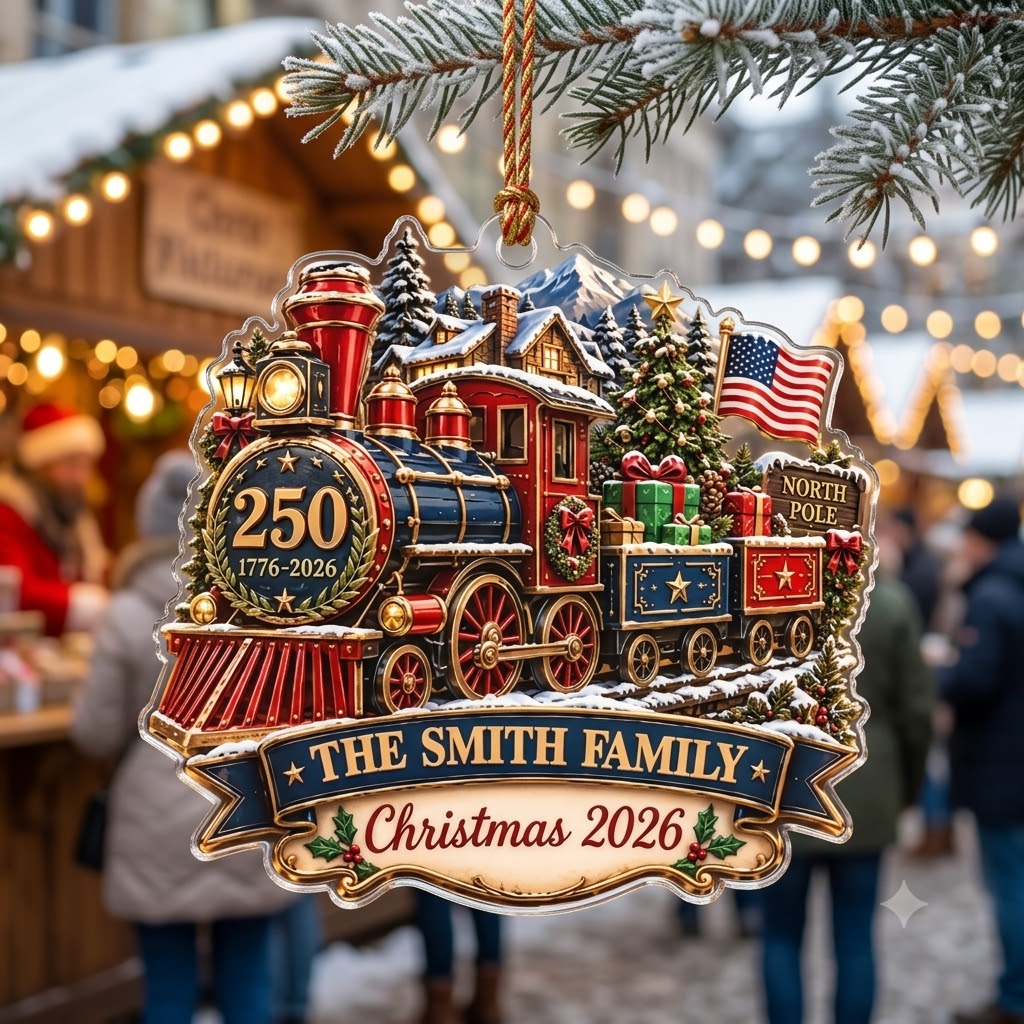 250TH America Classic Christmas Cutout Acrylic Ornament