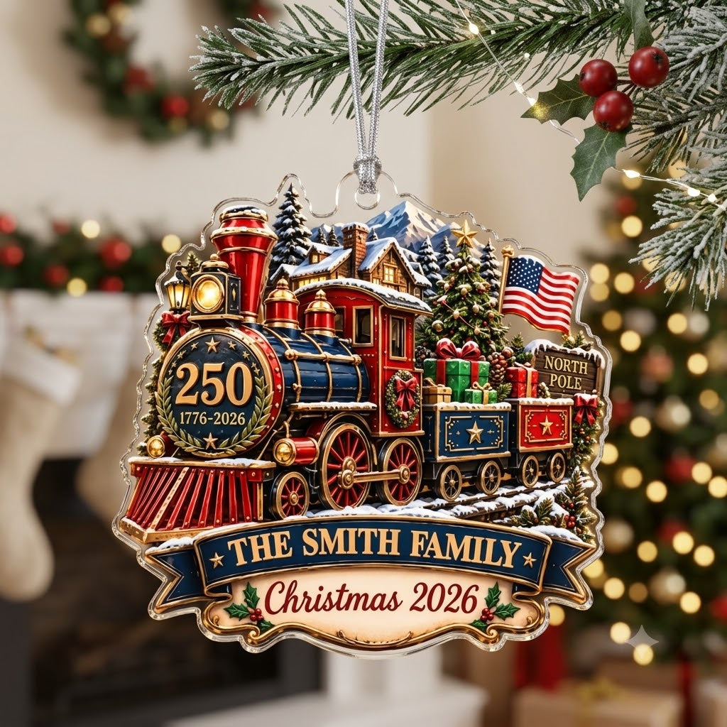 250TH America Classic Christmas Cutout Acrylic Ornament