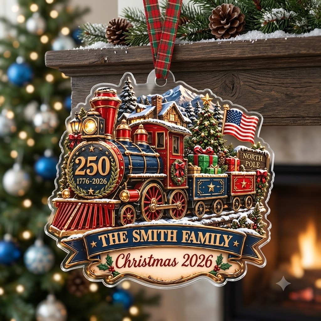 250TH America Classic Christmas Cutout Acrylic Ornament