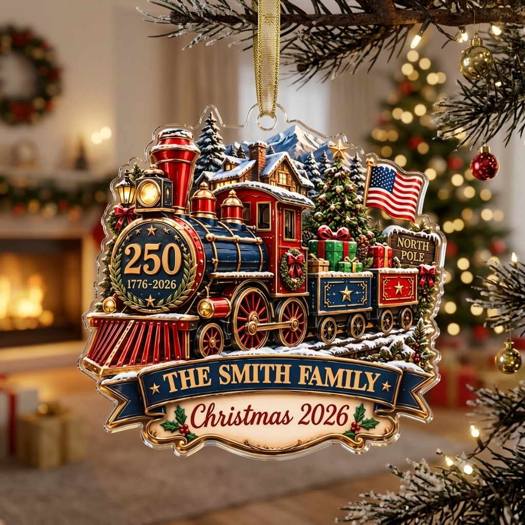 250TH America Classic Christmas Cutout Acrylic Ornament