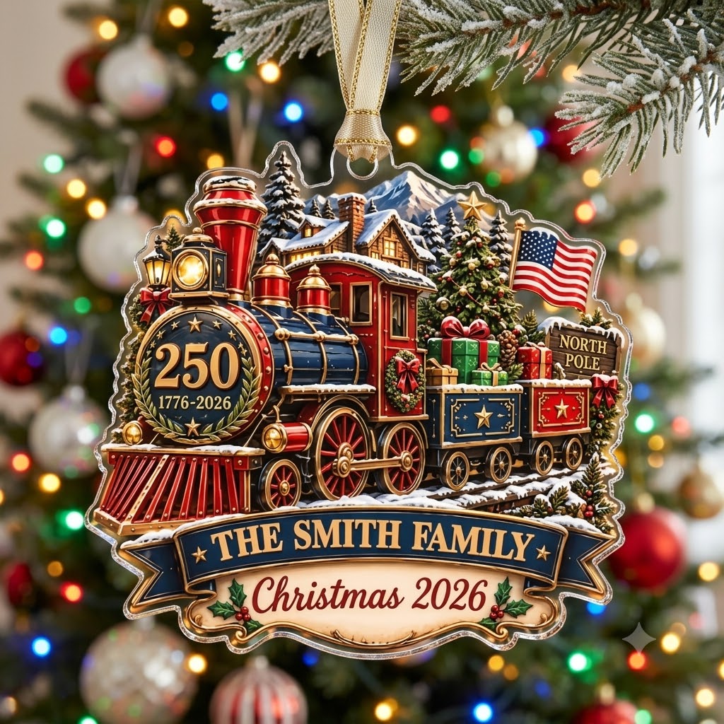 250TH America Classic Christmas Cutout Acrylic Ornament