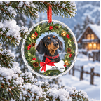 Portrait Photo Custom Round Glass Ornament